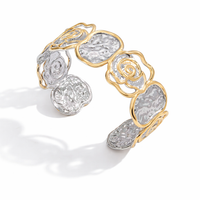 Two Tone Textured Flower Abstract Bangle