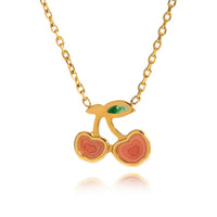 18K Dainty Cherry Necklace