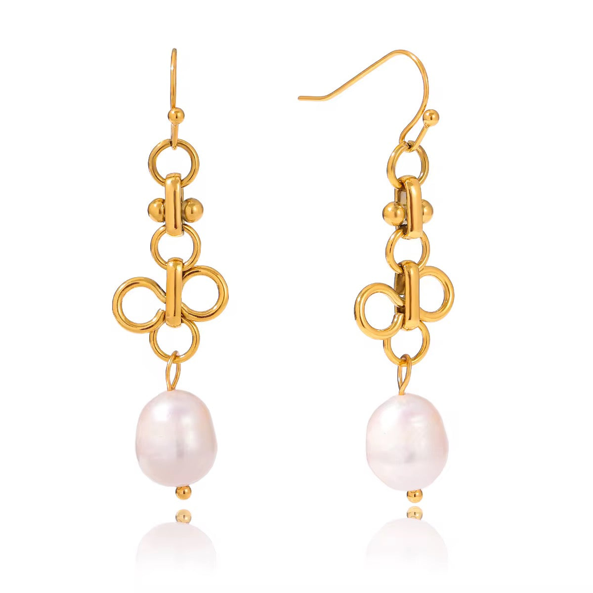 18K Dangle Natural Pearls