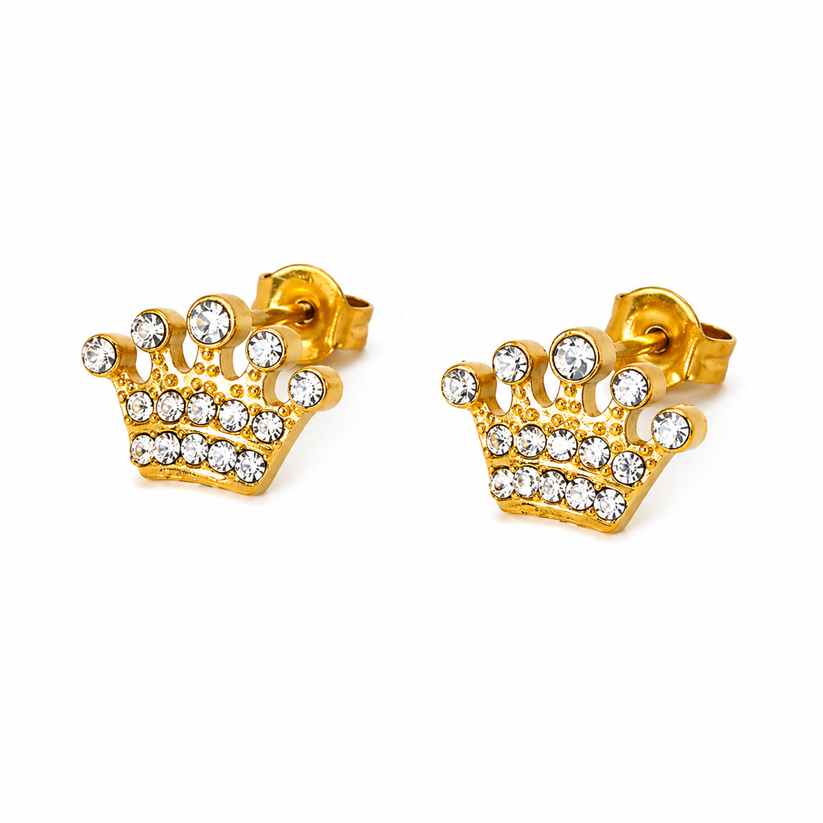 18K Crown CZ Huggies