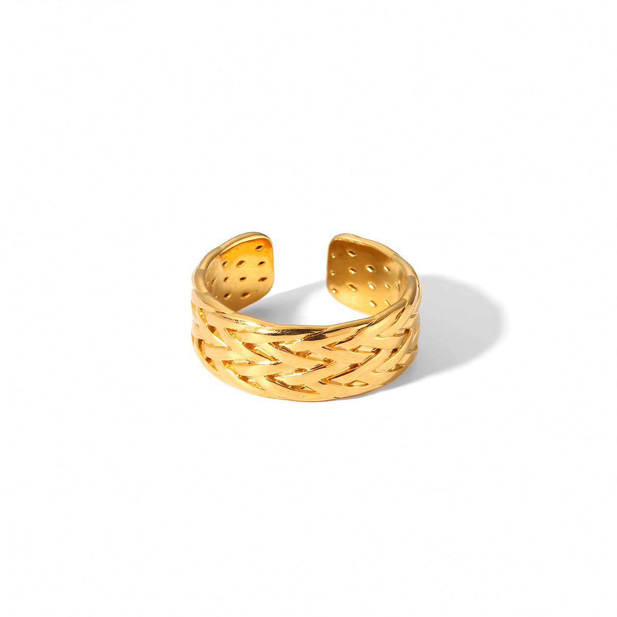 18K Double Braided Open Rings