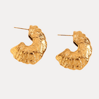 Hammered Irregular Hoops in 18K Gold-Plating