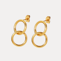 Double Circle Intertwined Drops in 18K Gold-Plating