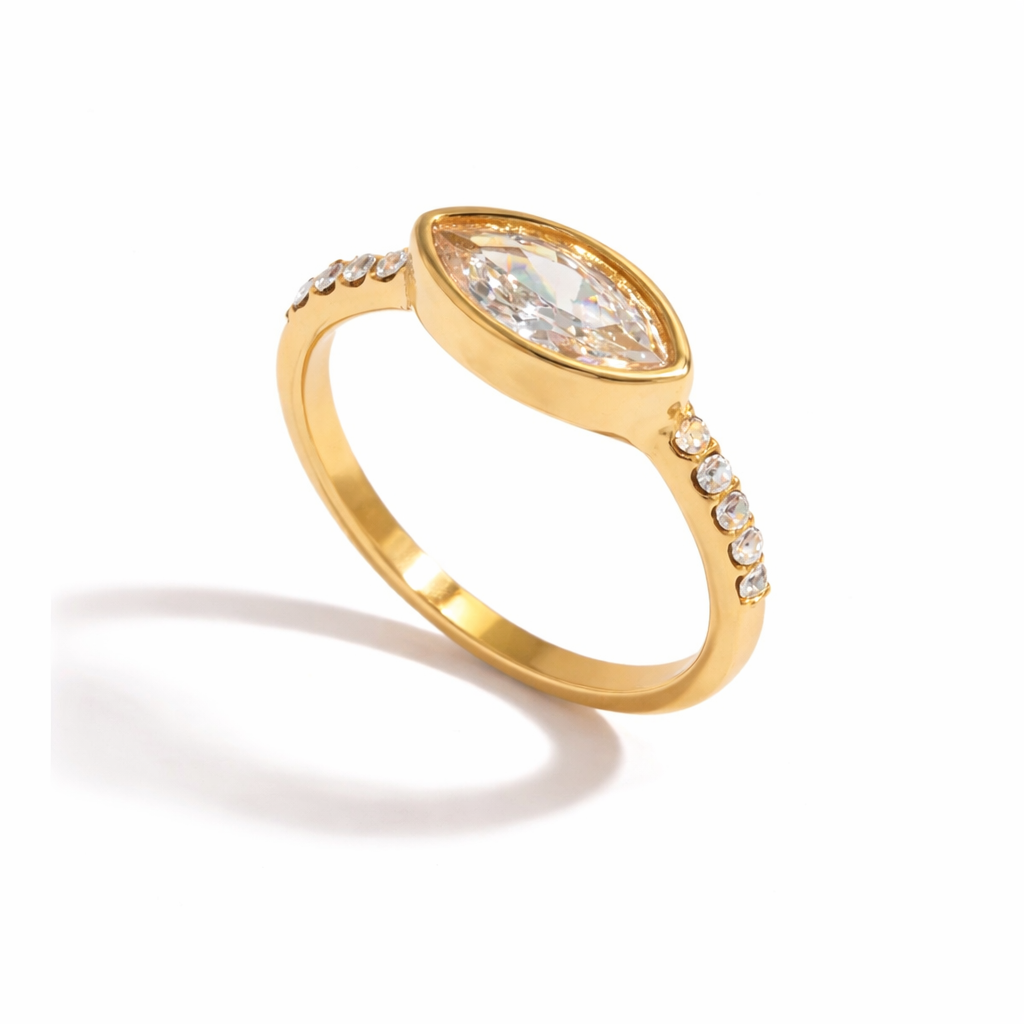 18K Marquise CZ Ring