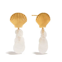 18K Capiz Oceana Statement Earrings