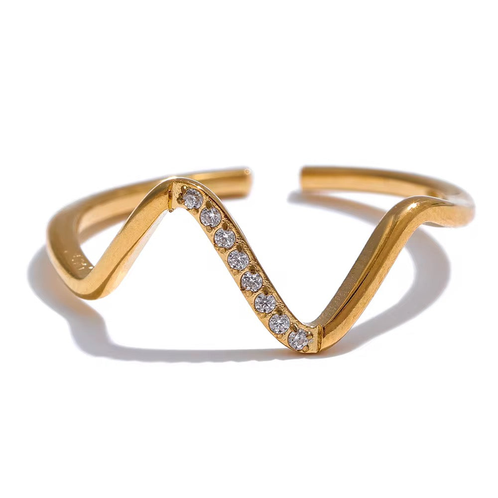 18K Verve CZ Ring Adjustable