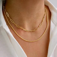 18K Layered Rope Paper Clip