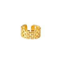 18K Wide Band Woven Open Ring