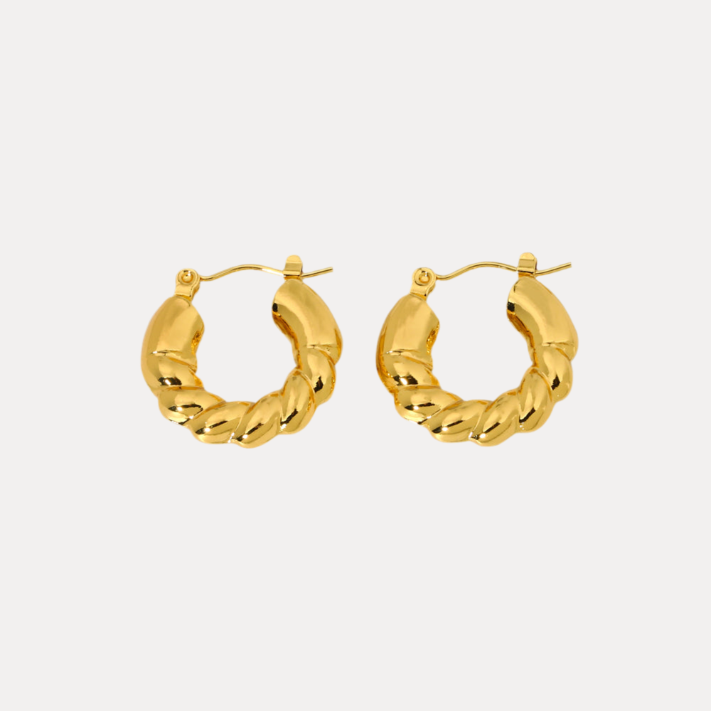 Circle Thread Hoops in 18K Gold-Plating