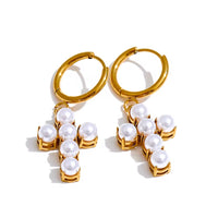 18K Cross Huggies
