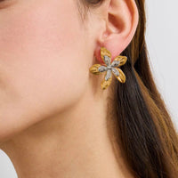 Two Tone Flora Statement Studs