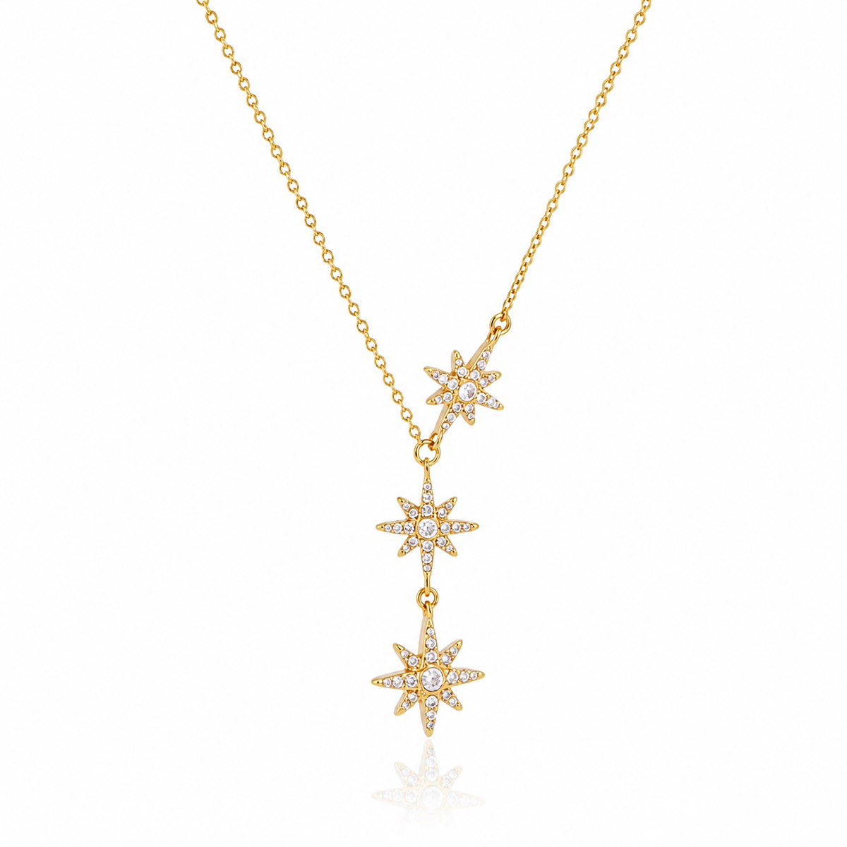 18K Celeste Trio Stars Necklace