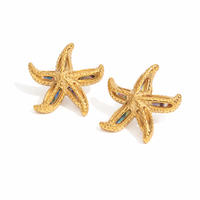 18K Abalone Starfish Earrings