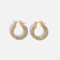 18K Pave Zirconia Hoops