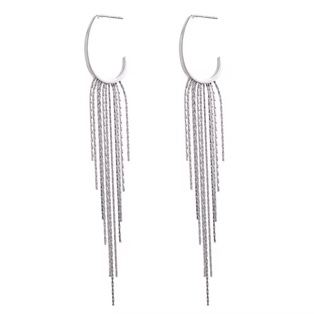 Silver Dainty Thread C Open Hoop