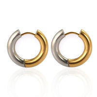 18K Two Tone Classic Hoops
