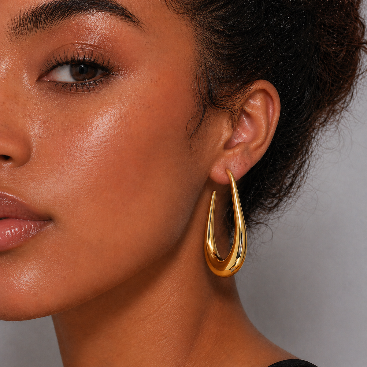 18K Oversized Statement Open Hoops