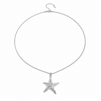 Silver Star Fish Rope Chain Necklace