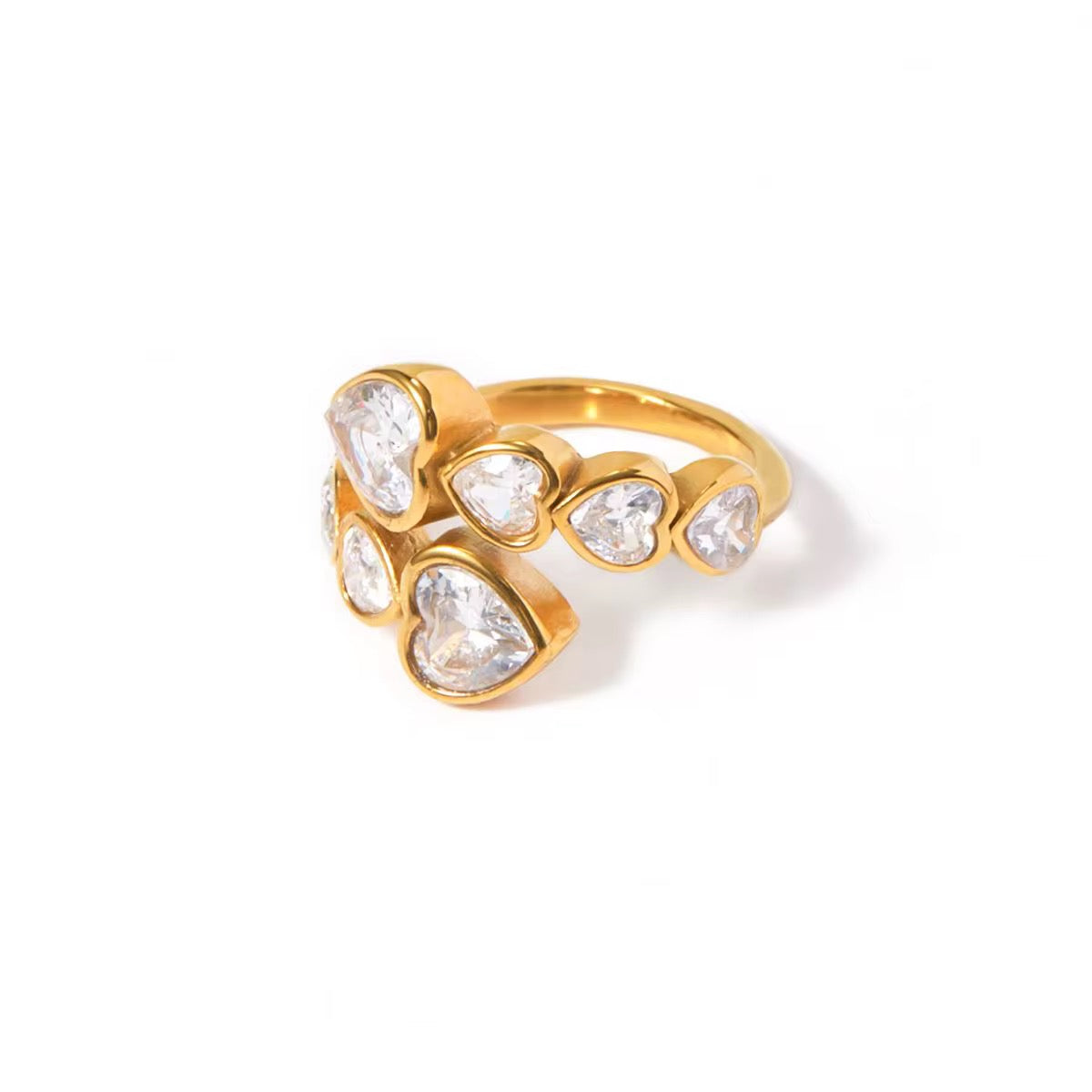 18K Heart Bezel Ring