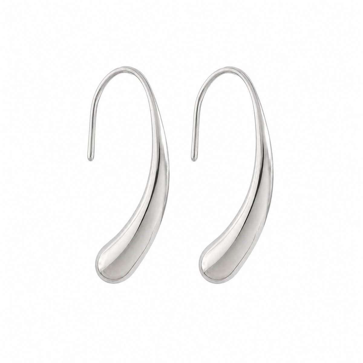 Silver Bar Hoop Earrings
