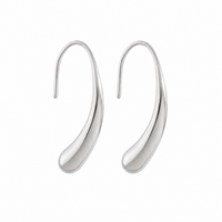Silver Bar Hoop Earrings
