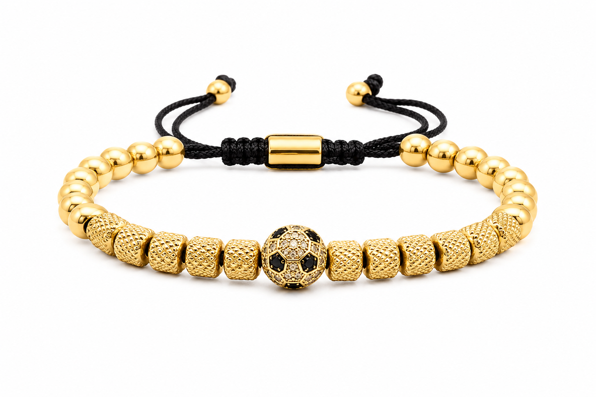 FIFA Soccer Ball Beaded Bracelet Adjustable