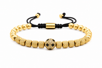 FIFA Soccer Ball Beaded Bracelet Adjustable