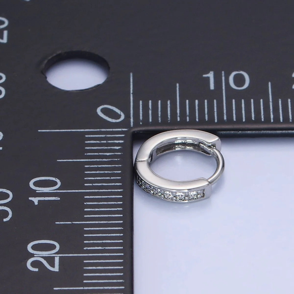 White Gold Filled 8mm CZ Lined Cartilage Huggie