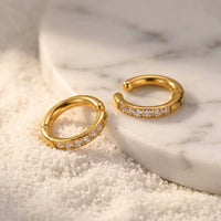 18K Half CZ Ear Cuffs