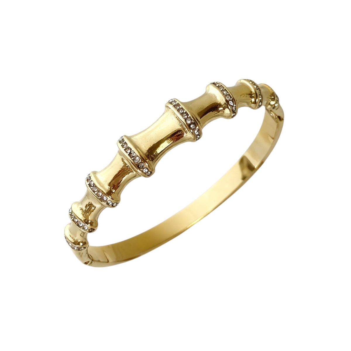 18K Bamboo Studded Bangles