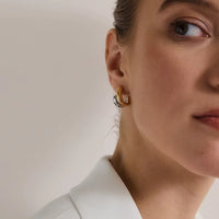Two Two Layered C Hoop Earrings