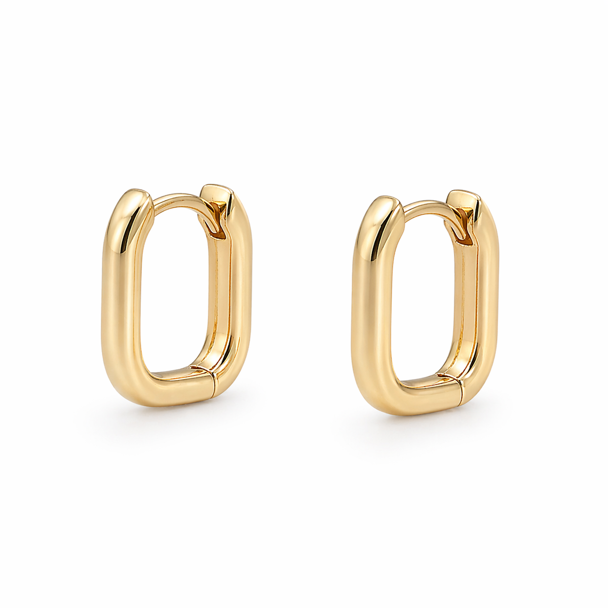 14K Mini U Square Huggies 11mm