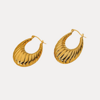 Oval Croissant Hoops in 18K Gold-Plating