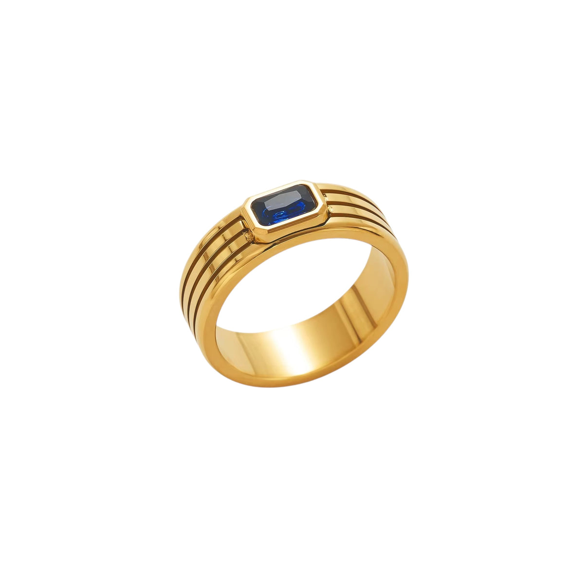 18K Baguette Stripe Ring