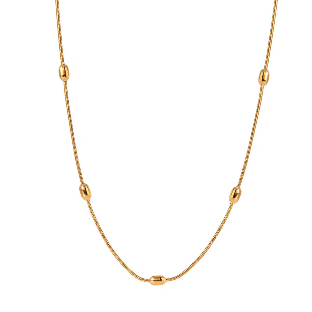 18K Dainty Capsule Dots Necklace