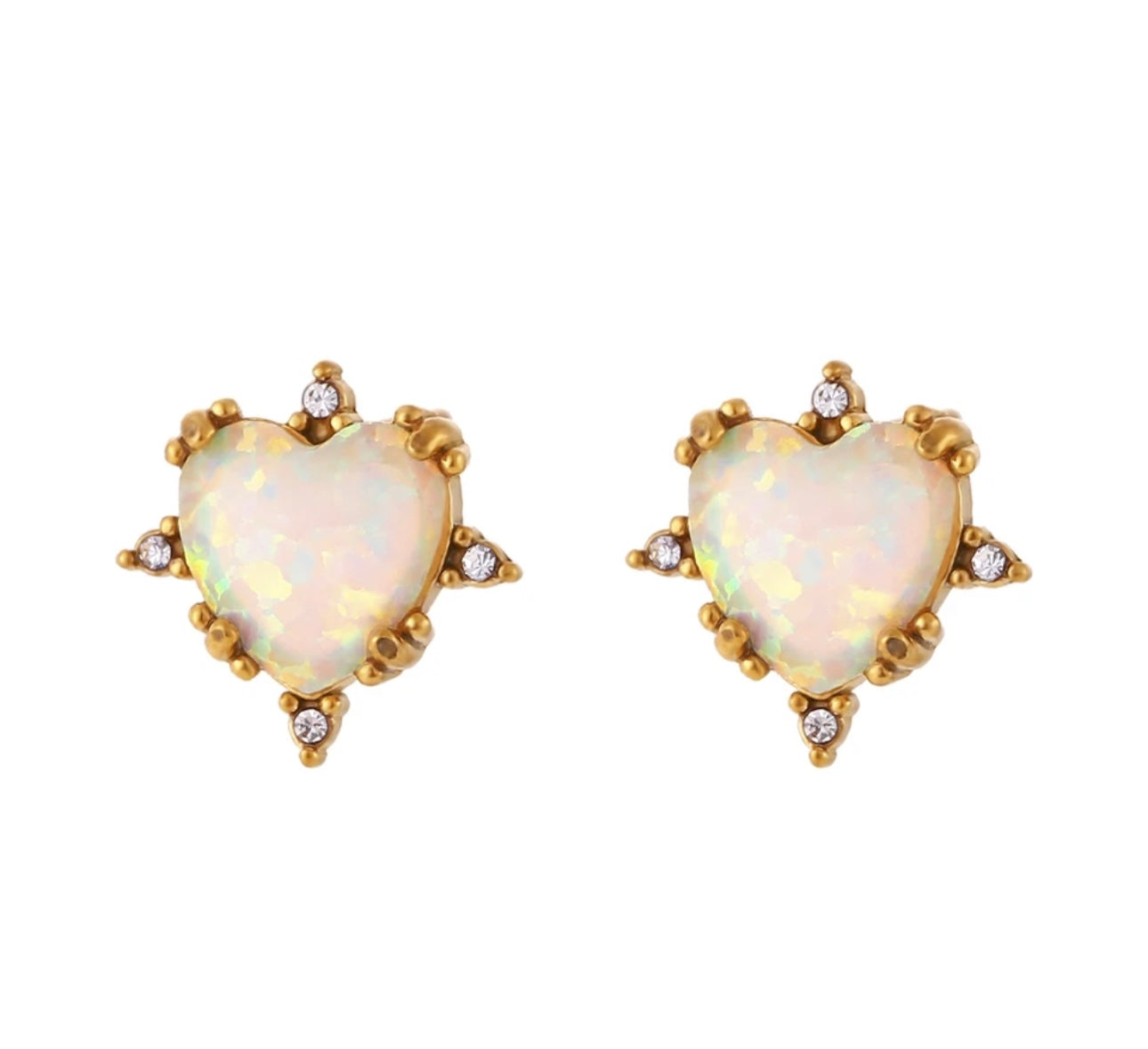 18K Vintage Opal Stud Earrings