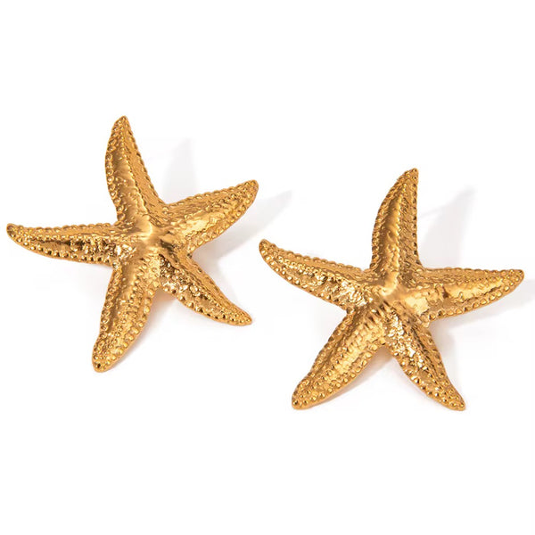 18K Starfish Statement Earrings