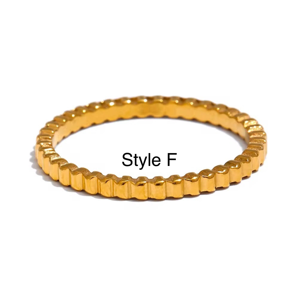 18K Dainty Stackable Rings
