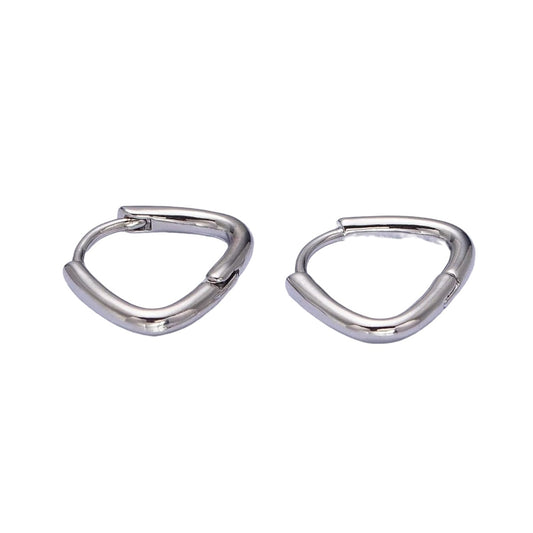 White Gold Filled Rounded Triangle 11.5mm Huggies