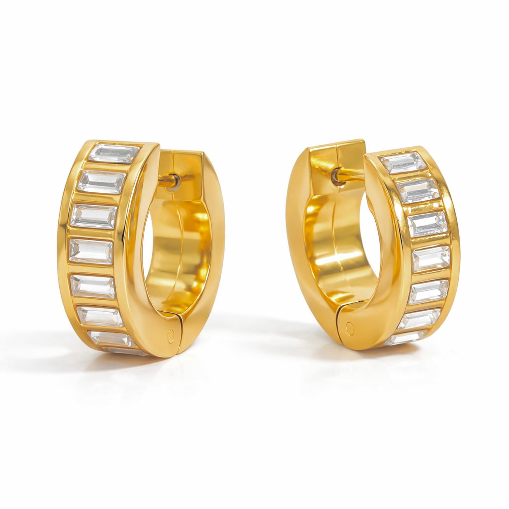 18K Baguette Huggies