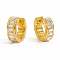 18K Baguette Huggies