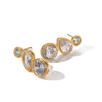 Pave Drops in 18K Gold-Plating with Cubic Zirconia