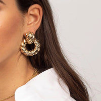 14K Gold Filled French Twist Croissant Earrings