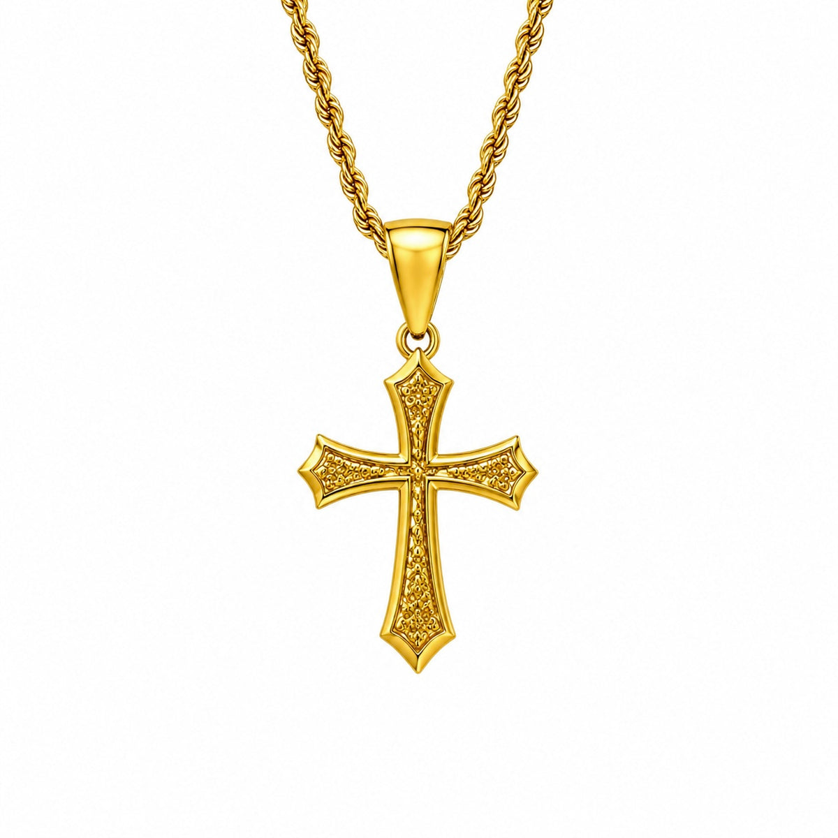 18K Cross Rope Chain Necklace