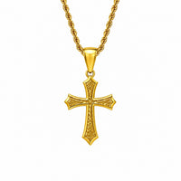 18K Cross Rope Chain Necklace