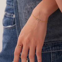 18K Dainty Arrow CZ Bracelet