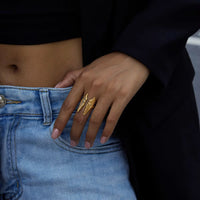 18K Angel Wings Open Ring