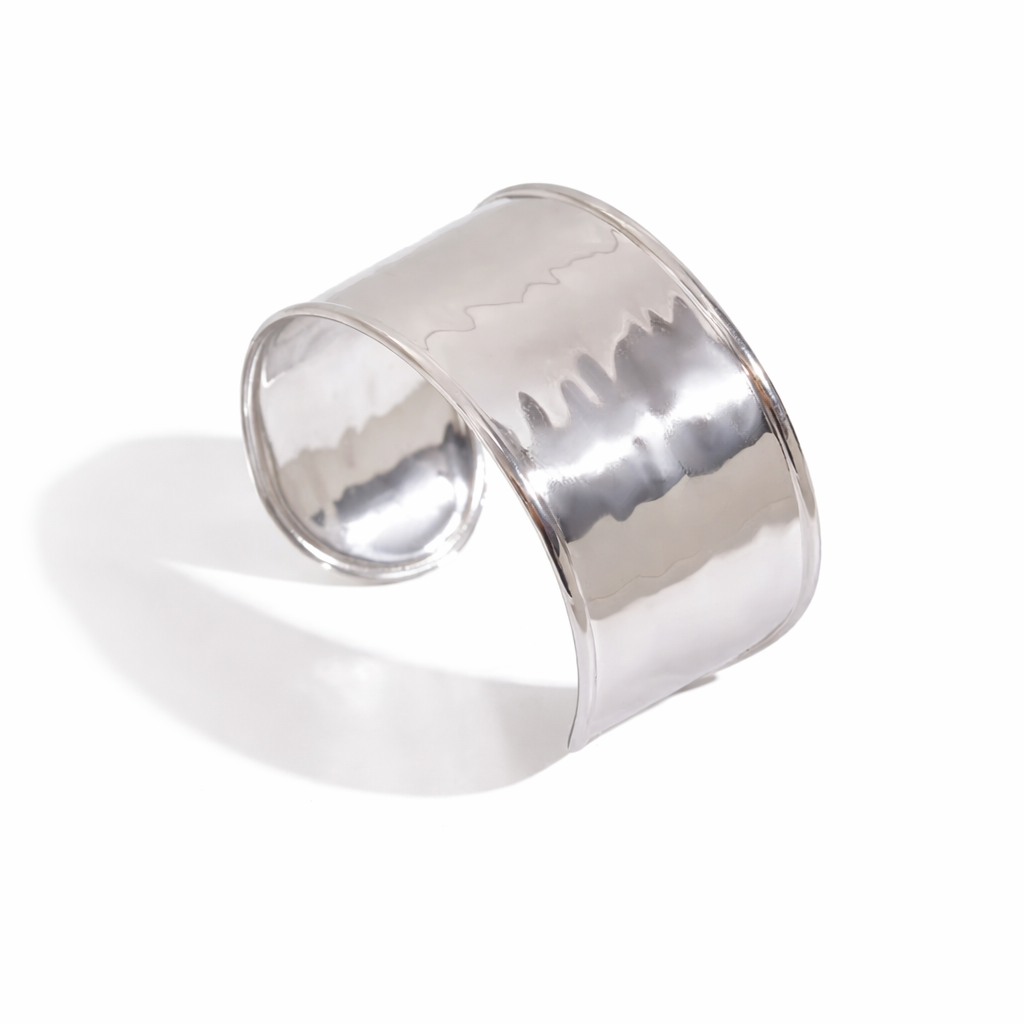 Silver Oversized Wide Bangle