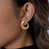 18K Vintage Spiral Statement Studs