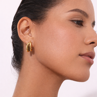 18K Double Layered Bent Studs